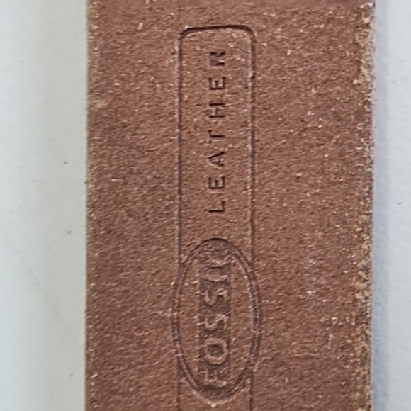 Brown Tooled Leather Belt with Coppery Metal Buckle With Rhinstones - Picture 9 of 13